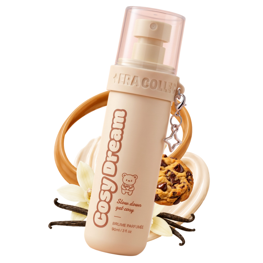 Brume parfumée Cosy Dream ERA Collection vue de dos, notes vanille et caramel